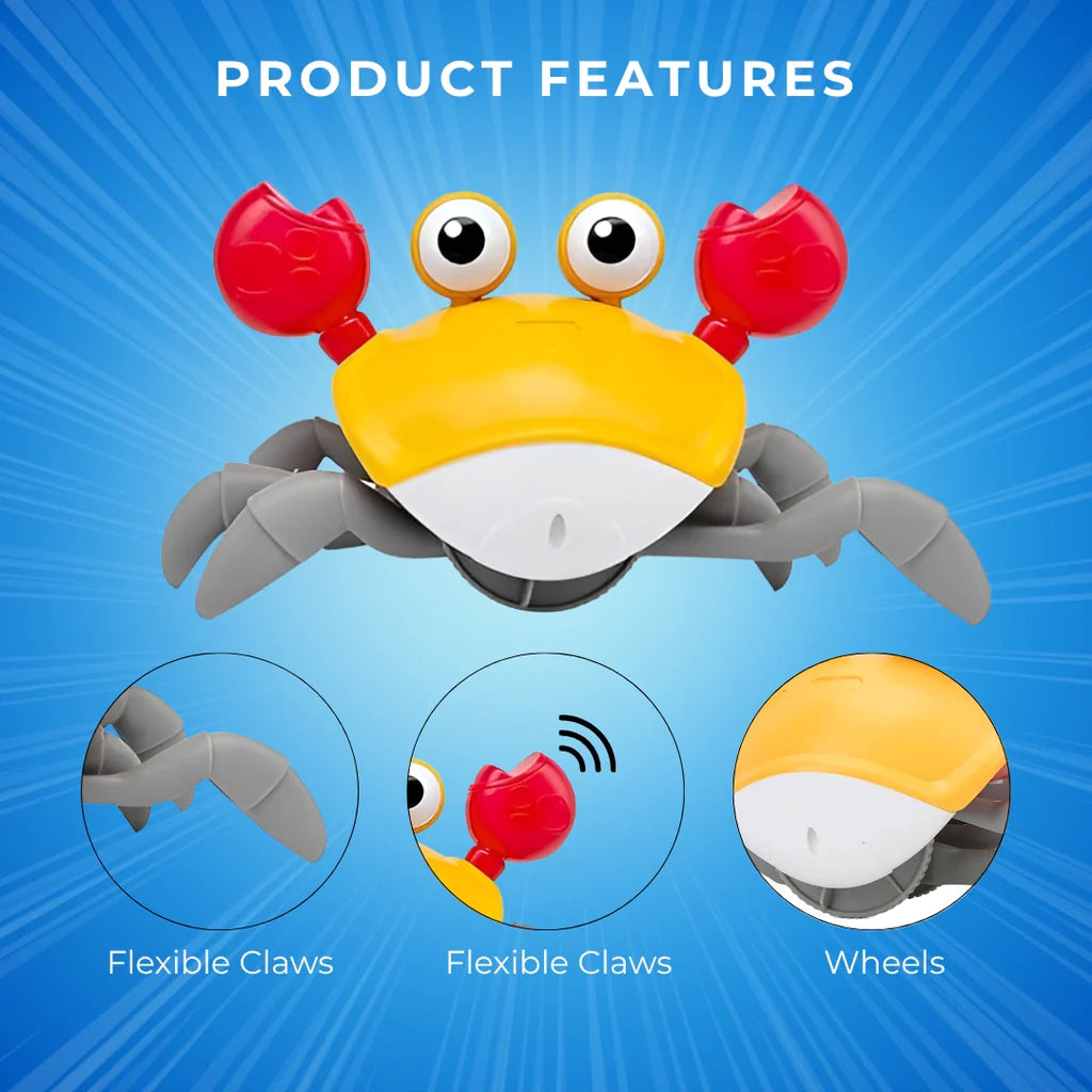Crawl & Learn Crab Tummy Time Hack Toy (USB Charging)