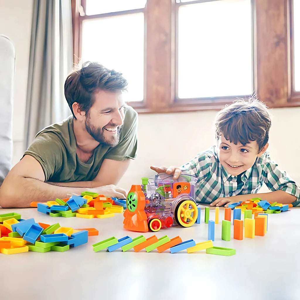 Domino Block Funny Train 3D Lights