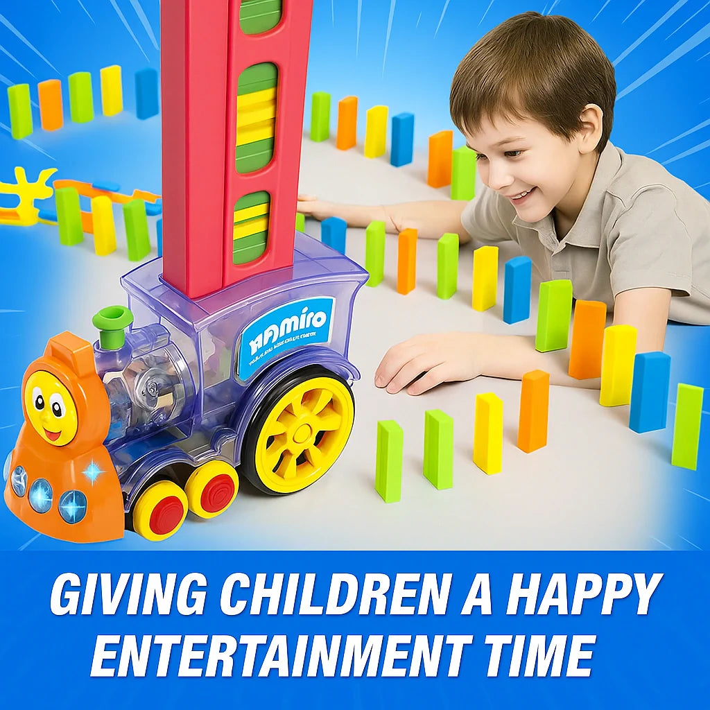 Domino Block Funny Train 3D Lights