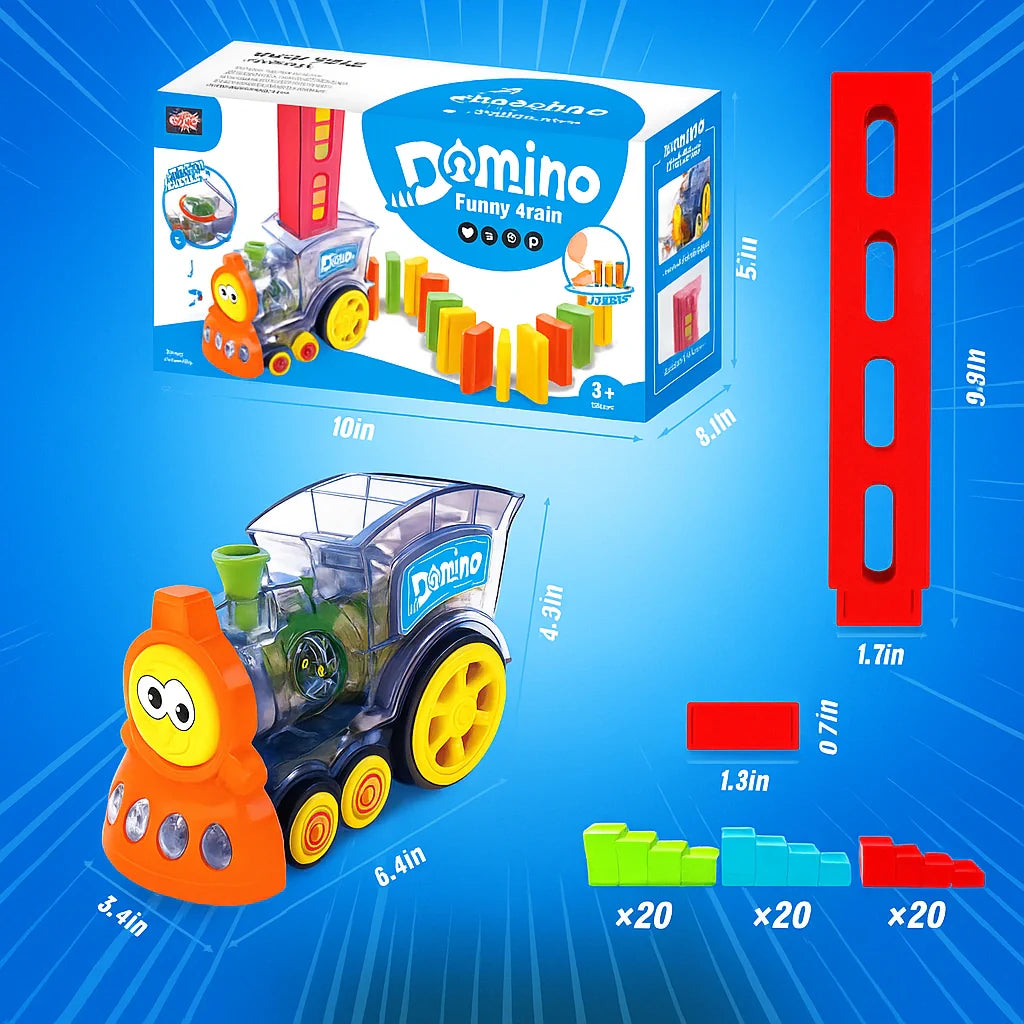 Domino Block Funny Train 3D Lights