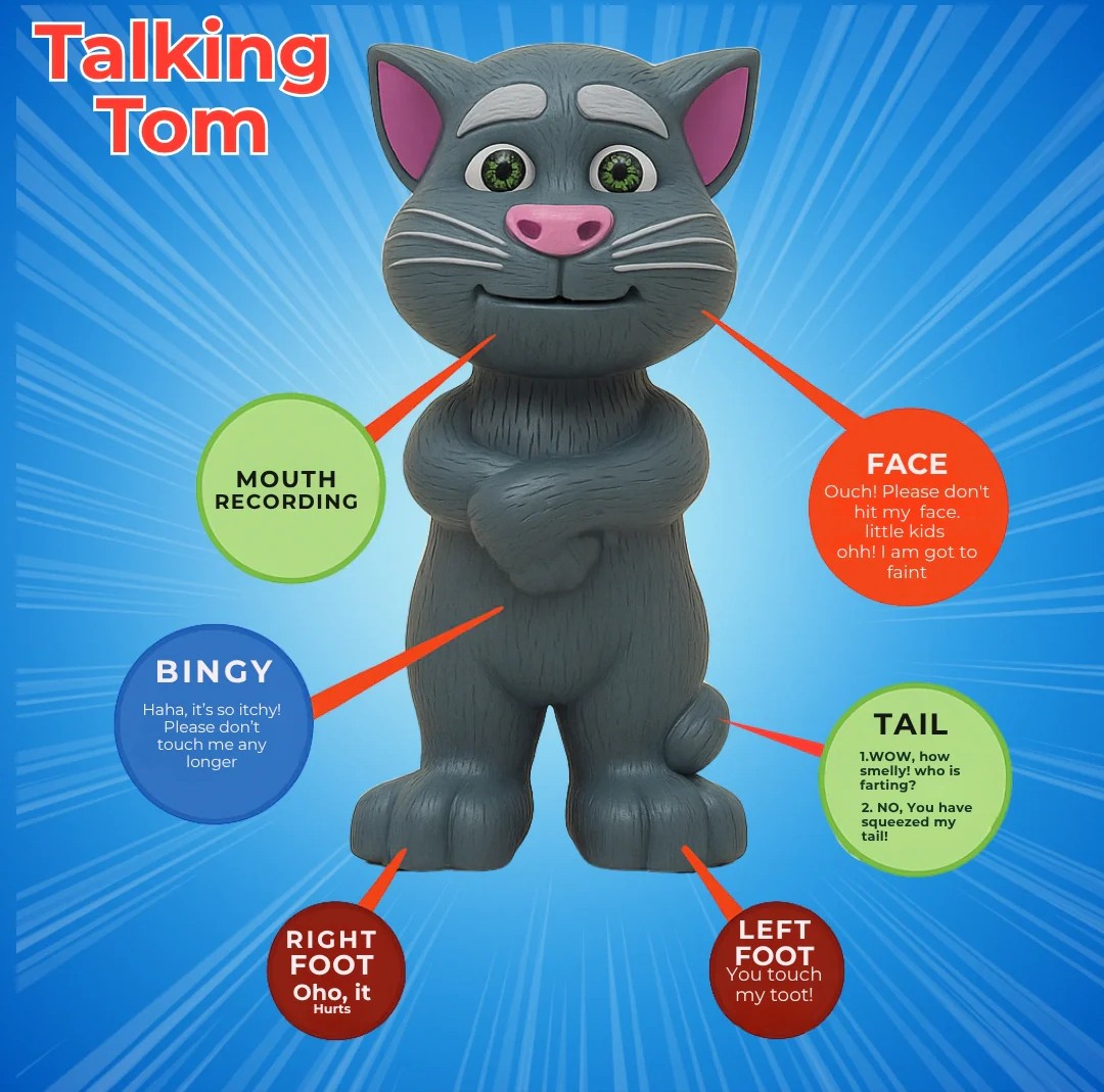 Smart Talking Tom Cat: A Musical Toy for Children with Recording and Repeat Capabilities