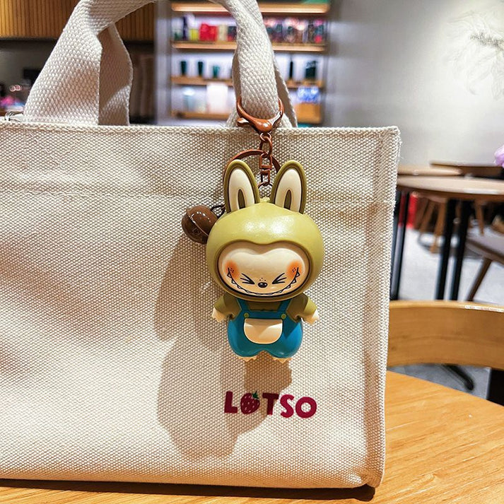 4-in-1 Face-Changing Labubu Keychain