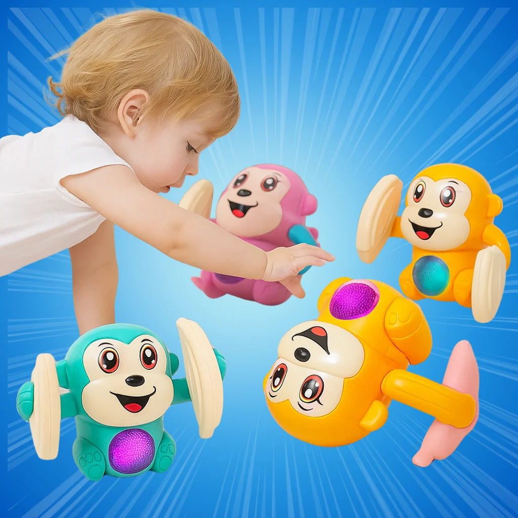 Tumbling Monkey Electric Musical Battery Operated Toys with Light and Music for Kids