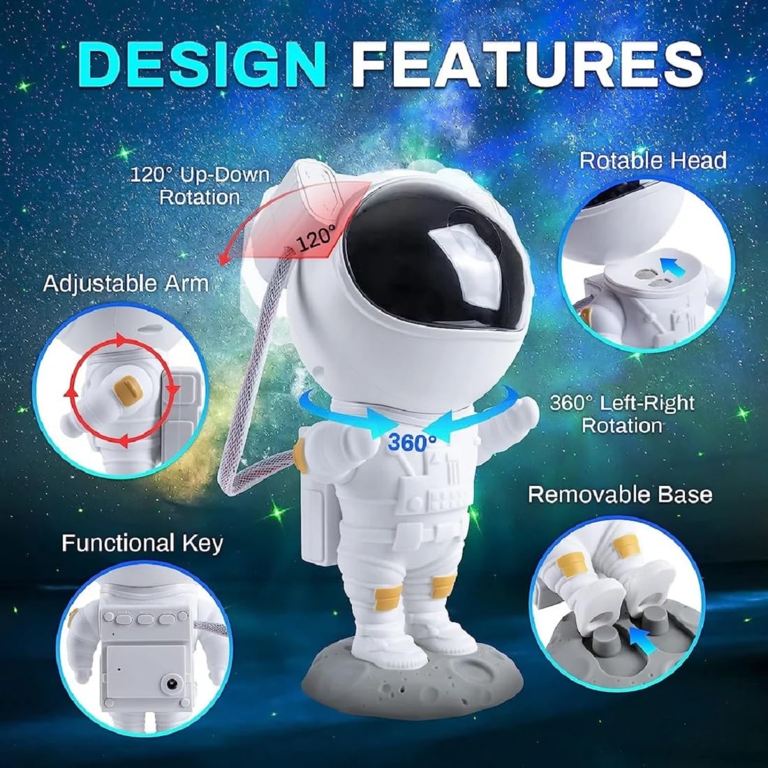 Astronaut Galaxy Home & Party Night Light LED Space Projection