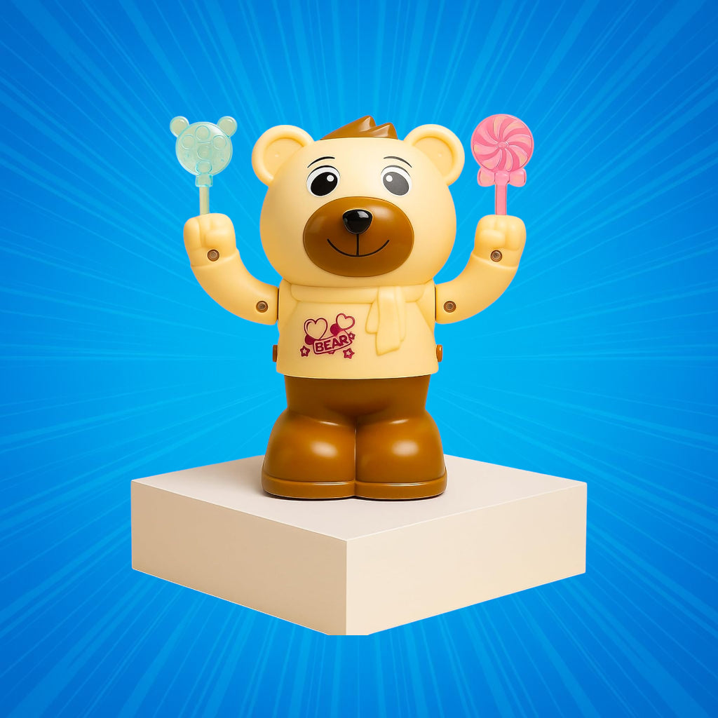 Dancing Tumbling Teddy Bear Toy for Kids with Lights and Music