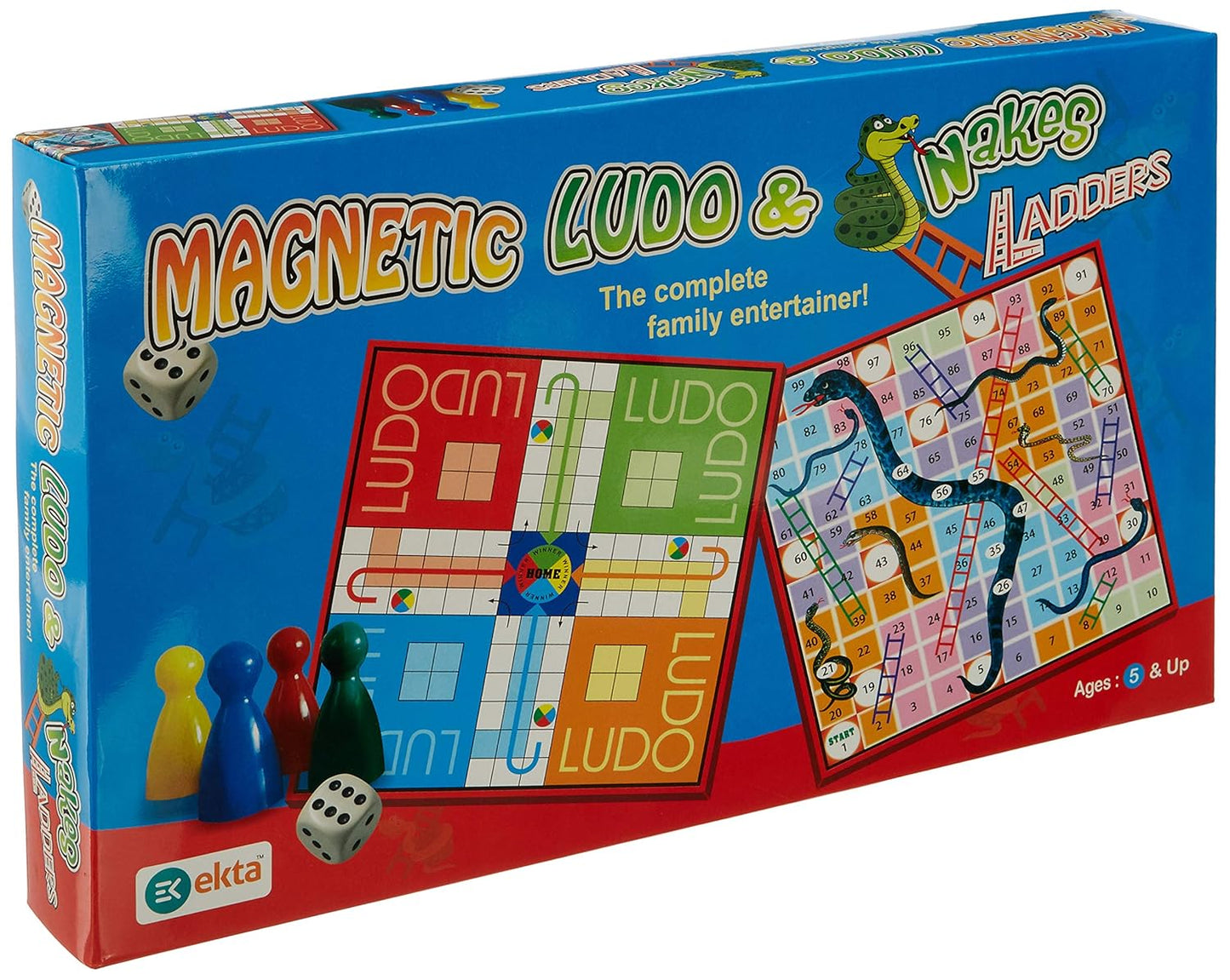 Magnetic 2-in-1 Ludo and Snakes & Ladders Combo Board Game