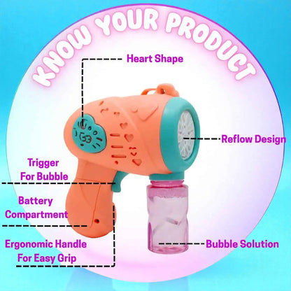 15-Hole Automatic Bubble Gun Toy with LED Light