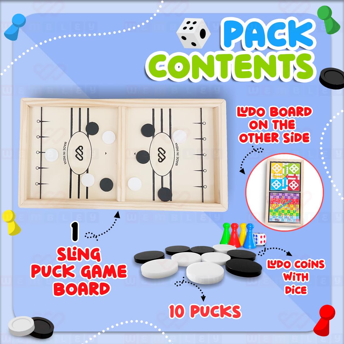 3-in-1 Fastest Finger First, Ludo and Snakes & Ladder Board Game