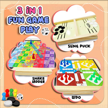 3-in-1 Fastest Finger First, Ludo and Snakes & Ladder Board Game