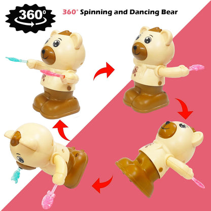 Dancing Tumbling Teddy Bear Toy for Kids with Lights and Music