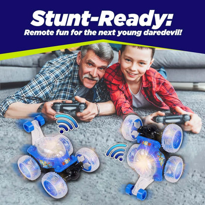 360° Rotating & Rolling Big Stunt Car Toy with USB Cable & Remote Controller