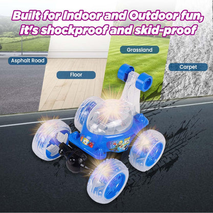 360° Rotating & Rolling Big Stunt Car Toy with USB Cable & Remote Controller
