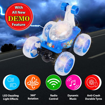 360° Rotating & Rolling Big Stunt Car Toy with USB Cable & Remote Controller