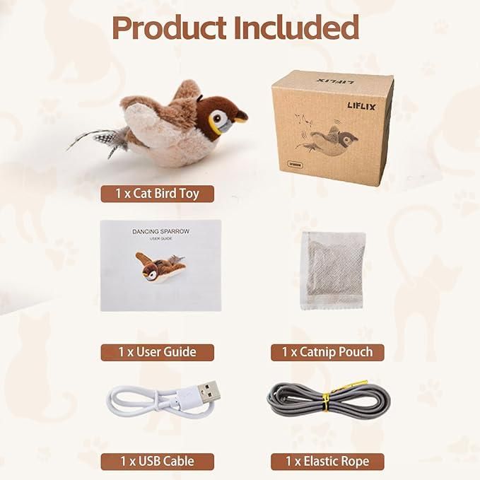 Flapping Cat Toy – Automatic Rechargeable Bird for Cats