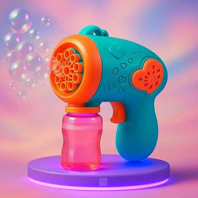 15-Hole Automatic Bubble Gun Toy with LED Light