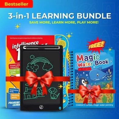 💥 3 in 1 LEARNING BUNDLE : LCD Writing Tablet, Learning E Book and Water Magic Book (Free)💥