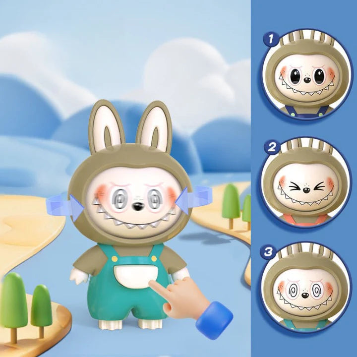 4-in-1 Face-Changing Labubu Keychain
