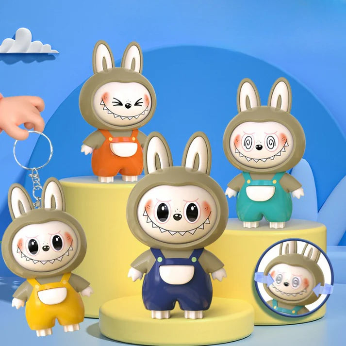 4-in-1 Face-Changing Labubu Keychain