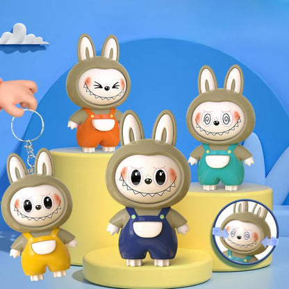 4-in-1 Face-Changing Labubu Keychain