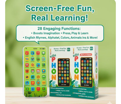 Kids Screen-Free Educational Phone with 24 Learning Modes l Easy to Carry l Ultra-Lightweight & Portable (only 90 grams)
