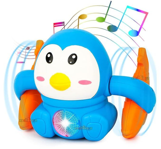 Tumbling Penguin Electric Musical Battery Operated Toys with Light and Music for Kids
