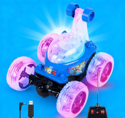 360° Rotating & Rolling Big Stunt Car Toy with USB Cable & Remote Controller