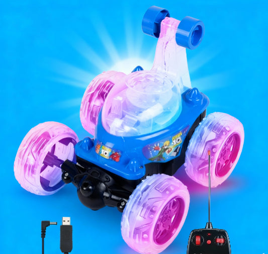 360° Rotating & Rolling Big Stunt Car Toy with USB Cable & Remote Controller