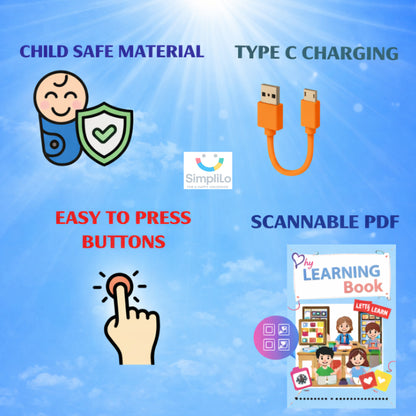 SimpliLo Screen-Free Educational Phone | Speaks 10 Languages | Type-C Rechargeable & Ultra-Lightweight