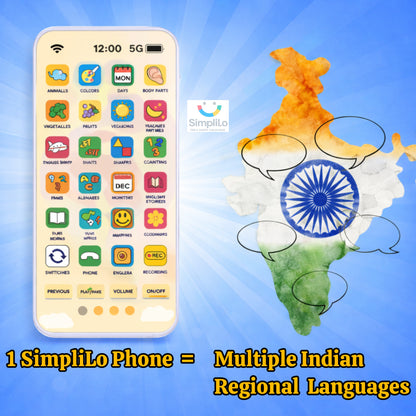 SimpliLo Screen-Free Educational Phone | Speaks 10 Languages | Type-C Rechargeable & Ultra-Lightweight